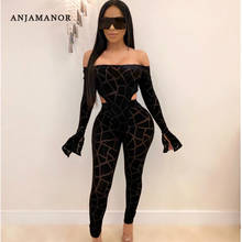 ANJAMANOR Sexy Two Piece Set Bodysuit and Pants Leggings Animal Print Bodycon Outfits for Party Club Matching Sets D91-AD31 2024 - buy cheap