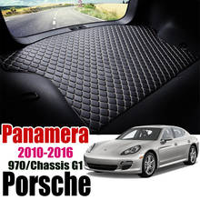 Кожаный коврик для багажника автомобиля Porsche Panamera 970 2010-2016, шасси G1, коврик для багажника, подкладка для груза liftback 2013 2014 2015 2024 - купить недорого