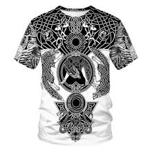 Viking symbol - odin Tattoo 3D Printed men t shirt Harajuku Fashion Short sleeve shirt summer Casual Unisex tshirt tops 2024 - buy cheap