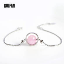 Ruifan Redonda Rosa de Cristal Cor de Ouro Branco Das Senhoras Pulseiras 100% 925 Pulseira de Prata para Mulheres Meninas Jóias YBR047 2024 - compre barato