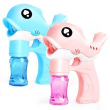 Cute Cartoon Dolphin Shape Automatic Sound Lighting Blowing Bubble Machine with Sound Light Kids Toy 2024 - buy cheap