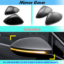 NEW For Volkswagen VW Golf MK7 7.5 GTI 7 Golf 7 R Touran L Car Side Wing Rear-View Mirror Cover Carbon fiber pattern Black Cover 2024 - buy cheap