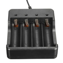 SOONHUA, cargador de batería de plástico con Cable de 70cm, 4 ranuras, indicadores LED, protección múltiple para batería recargable de 3,7 V y 18650 con EE. UU., EU 2024 - compra barato