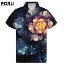 FORUDESIGNS Vintage Lotus Pattern Men's Leisure Loose Beach Shirts Male Stand Shirts Top Holiday Clothing  Camisa Masculina XXXL 2024 - buy cheap