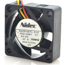 Для NIDEC D03X-05TL 5V 0.07A 3010 3 см 3 провода с измерением скорости двухшаровой вентилятор рассеивания тепла 2024 - купить недорого