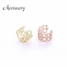 Moonmory-pendientes de plata de ley 925 para mujer europea, aretes ahuecados, de oro de 24K/oro rosa, para fiesta 2024 - compra barato