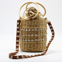 2021 плетеная Сумка в этническом стиле, плетеная Сумка через плечо из ротанга, Плетеная соломенная сумка-мешок ручной работы 2024 - купить недорого