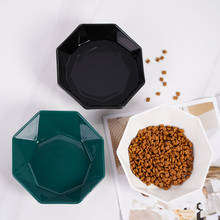 New Pet Geometry Cat Bowl Basin Pet Feeder Dog Pot Cat Food Bowl Oblique Mouth Ceramics Bowls Pets Supplies 2024 - buy cheap