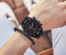 2022 Luxury Brand rubber Quartz Watch Men  Military Sports Watches Fashion Wrist Watch Wristwatches three-eyes relogio masculino 2024 - buy cheap