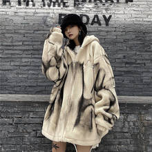 Woman Plush Jacket Winter Korean Ins Harajuku Oversize Loose Long-Sleeved Hooded Coat Women Casual Thick Cotton Padded Jacket 2024 - buy cheap