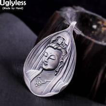 Uglyless-Colgante de los cuatro Budas para hombre y mujer, collares de regalo de budismo, SIN Cadena, Plata completa 999 auténtica, joya con figura de Buda 2024 - compra barato