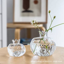 Мини ваза из Гранатового стекла, ваза ручной работы, прозрачный стеклянный цветочный горшок, гидропонная Цветочная композиция, настольное украшение, ремесла ZM907 2024 - купить недорого