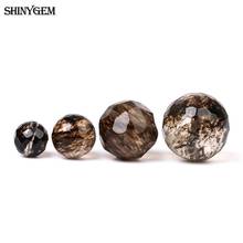 Shinygem 8mm-16mm redondo natural fumegante quartzs cristal contas pedra facetada para diy jóias fazendo pulseiras colar 20 pçs 2024 - compre barato