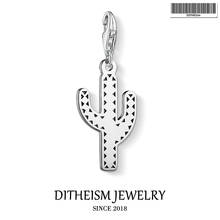 Cactus Silver Charm Pendant,2019 Winter Fashion Jewelry 925 Sterling Silver Vintage Gift For Women Men Fit Bracelet Necklace 2024 - buy cheap