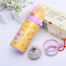 500ml Tumbler Thermos 304 Stainless Steel Thermos Cup Children Portable Rope Bag Double Cap Vacuum Flask Insulated Water Bottle 2024 - compre barato