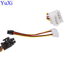 YuXi-Adaptador de Cable de alimentación para tarjetas de vídeo, conector doble de 4 pines Molex IDE macho a 6 pines hembra PCI-E Y Molex IDE, envío directo 2024 - compra barato