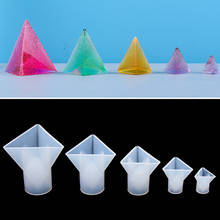 1pc novo triângulo transparente cone silicone molde de cristal uv epóxi pirâmide resina moldes diy pingente artesanato jóias fazendo ferramentas 2024 - compre barato