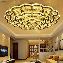 Lustre de cristal led moderno para sala de estar, luminária regulável de teto para quarto