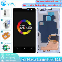 4,5 "AAA + + AMOLED для Nokia Lumia 1020 ЖК-дисплей сенсорный экран дигитайзер сборка с рамкой Замена Бесплатные инструменты 2024 - купить недорого