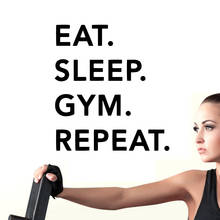 Fashion Wall Sticker Gym Eat Sleep Repeat Quote For Gym Club Fitness Wall Decals Home Decor Sports Hall Wallpaper Mural 2024 - buy cheap