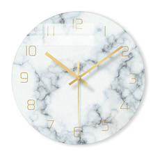 Reloj de pared de mármol nórdico creativo, moderno y minimalista, relojes artísticos para dormitorio, reloj de pared con personalidad para sala de estar 2024 - compra barato