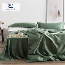 Liv-este conjunto de cama 100% seda verde amoreira 25 conjunto de cama de seda roupa de cama king/queen inclui fronha e capa de colcha 2024 - compre barato