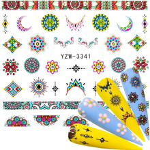 Yzwle-lindo colar com flor adesiva para unhas, 1 peça, arte de unha, tatuagem, designs para unhas à base d'água, adesivo de unha, recém-chegado, 2021 2024 - compre barato