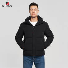 2021 Men Winter Jacket Thick Cotton Padded Jacket Casual Winter Coat Parka Detachable Hood Black Jacket Outwear Russian Style 2024 - buy cheap