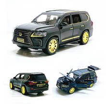 1:24 modelo de veículo off-road de simulação de suv lexus lx570 modelo de carro, 6 portas, som e luz, presente para meninos 2024 - compre barato