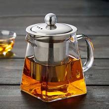 Bule de chá puer oolong, bule de vidro resistente ao calor com infusor de chá de aço inoxidável filtro de flor bule de chá kung fu 2024 - compre barato