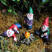 Figura de gnome de jardim em miniatura, mini gnome, figura elfo, micro resina, fada, jardim, kit engraçado, decoração de terrário bonsai 2024 - compre barato