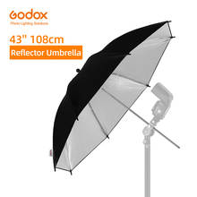 Godox-paraguas Reflector de 43 "y 108cm para estudio fotográfico, luz Flash, grano negro y plateado 2024 - compra barato