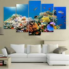 5 panels Tropical Sea Coral Reef Canvas Painting Wall Art Home Decor Underwater World Picture posters and Prints Living Room Dec 2024 - buy cheap