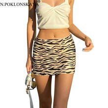 Minifalda Sexy ajustada para mujer, ropa de calle con estampado de cebra, de cintura alta Y2K, para fiesta, estética Vintage de los años 90, 2021 2024 - compra barato