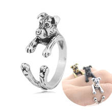 Retro Pit Bull Terrier Ring Men Boho Brass Knuckle Dog Anel Feminino Animal Rings For Women Girls Anillos Jewelry For Pet Lovers 2024 - buy cheap