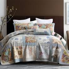 Chosub-colcha de algodão com estampa, conjunto de 3 peças com manta, fronha, capa de cama, king/queen 2024 - compre barato