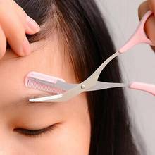 2019 Stainless Steel Makeup Eyebrow Trimmer Scissor with Comb Facial Hair Removal Shaver Cosmetic Tool Eyelash Combing 2024 - buy cheap