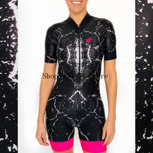 Traje de triatlo profissional feminino, camisa de ciclismo de manga curta, macacão de pele, conjunto de ciclismo, gel, 2020 2024 - compre barato