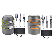 Portable Camping Cookware Set (Pot, Pan Bowl), Outdoor Picnic BBQ Folding Cutlery Kits including Foldable Fork, Spoon and Knife 2024 - buy cheap