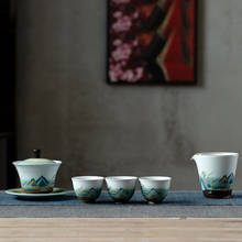 Conjunto de chá com tigela retrô, estilo japonês, acessório para chá, conjunto de porcelana 2024 - compre barato