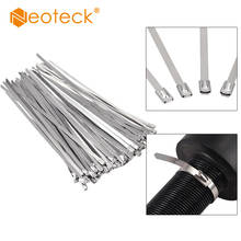 Neoteck-bridas de Cable de bloqueo de Metal multiusos, 100 piezas, 4,6x200mm, bridas de Cable de grado marino de acero inoxidable 304 2024 - compra barato