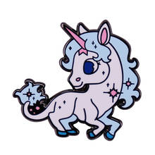 Фэнтези мифический лошадь Магия Звездное брошь в виде единорога волшебной животных эмали штырь пастельных значок 2024 - купить недорого