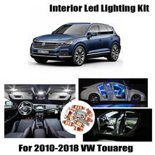 18 lâmpadas branco erro livre interior led carro luz de leitura kit apto para vw touareg 2010-2016 2017 2018 mapa cúpula lâmpada da placa de licença 2024 - compre barato