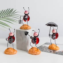 Mini Ant Ladybug Figurines Iron Crafts Ornaments Home Decor Cartoon Insects Ant Model Desktop Decoration Children Toy Gifts 2024 - buy cheap