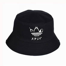 Fashion hat Cartoon Totoro Spirited Away Bucket Hat Summer No Face Faceless cap Panama Cotton Double Layer Fabric Sunscreen Hats 2024 - buy cheap