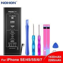 NOHON-Batería de polímero de litio para iPhone SE 4S 6 7, batería de repuesto para iPhone 6, iPhone 7, batería de polímero de litio de máxima capacidad, herramientas gratis 2024 - compra barato