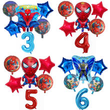 6pcs/lot Spiderman Foil Balloon Number Spiderman Party Inflatable Helium Balloons Birthday Party Decoration kids ballon globos 2024 - buy cheap