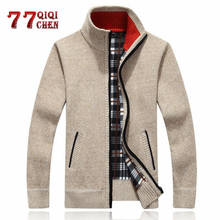 Men's Cardigan Fleece Sweater Autumn Winter Warm Cashmere Casual Slim Wool Zipper Fur Jackets Sweatercoat Men Knitwear Coats 4XL 2024 - buy cheap