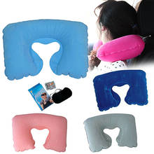 Almohada inflable de viaje en forma de U, descanso portátil para el cuello con máscara para los ojos, juego de tapones para los oídos M2 2024 - compra barato