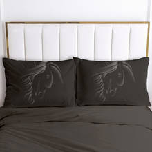 Pillow Cases Bedding 2PCS PillowCase For Bedroom,Home Decoration 70x70cm 50x70cm Pillow Cover Customize Size Black Horse 2024 - buy cheap